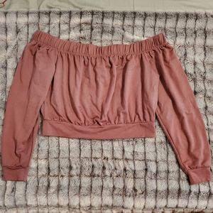 Material Girl Active Blush Shoulder Crop Top